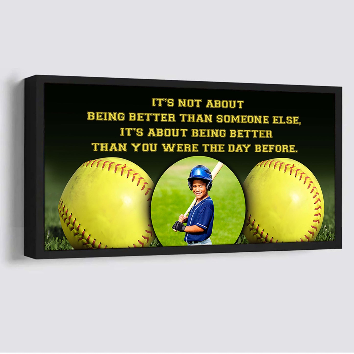 personalized photo basketball canvas it is not about being better than someone else it's about being better than you were the day before