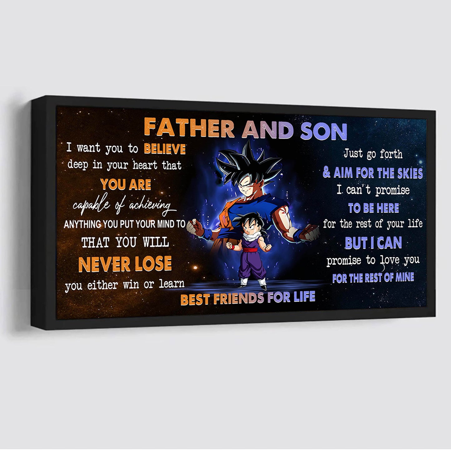 personalized gk to son poster canvas father and son best friends for life - message for your son gifts for him