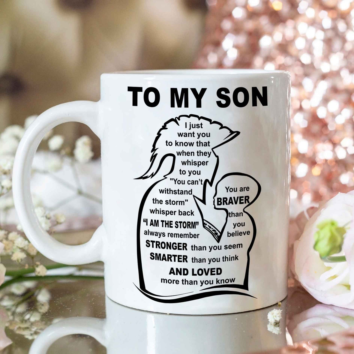spartan personalized mug to my son from dad with inspiration message