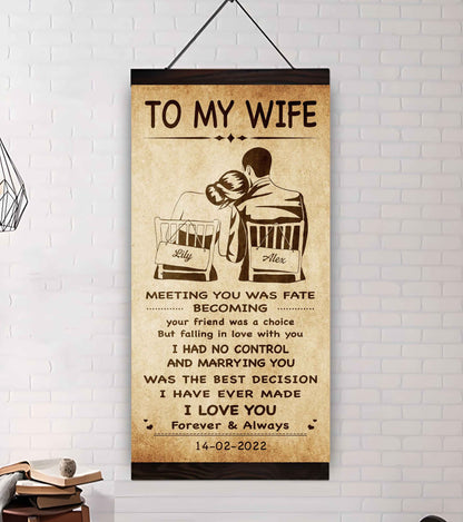 DRB VGT- Poster Canvas To My Wife Meeting You Was Fate - I Love You Forever And Always Gift For Your Wife