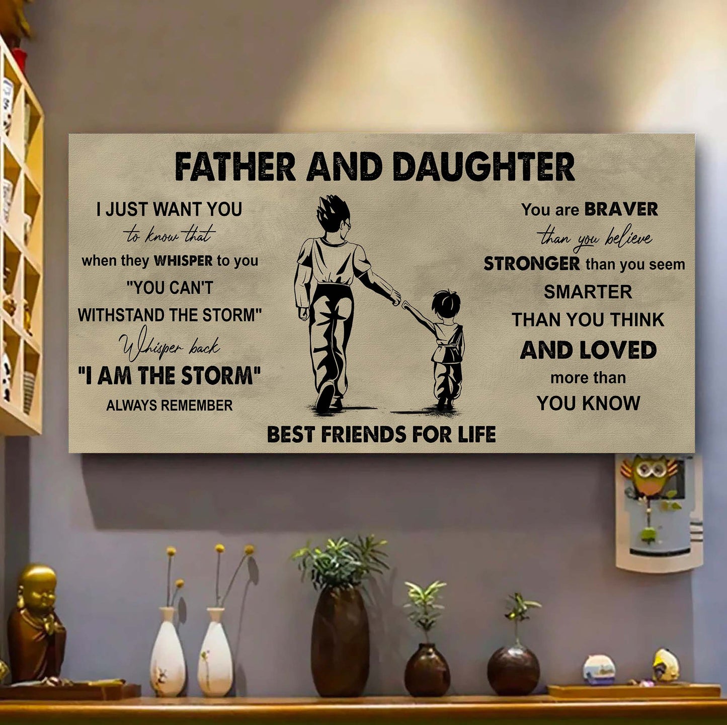 soldier father and son best friends for life - i am the storm poster canvas gift for son from father