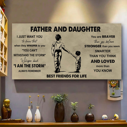 DRB Father And Son Best Friends For Life - I Am The Storm Poster Canvas Gift For Son From Father