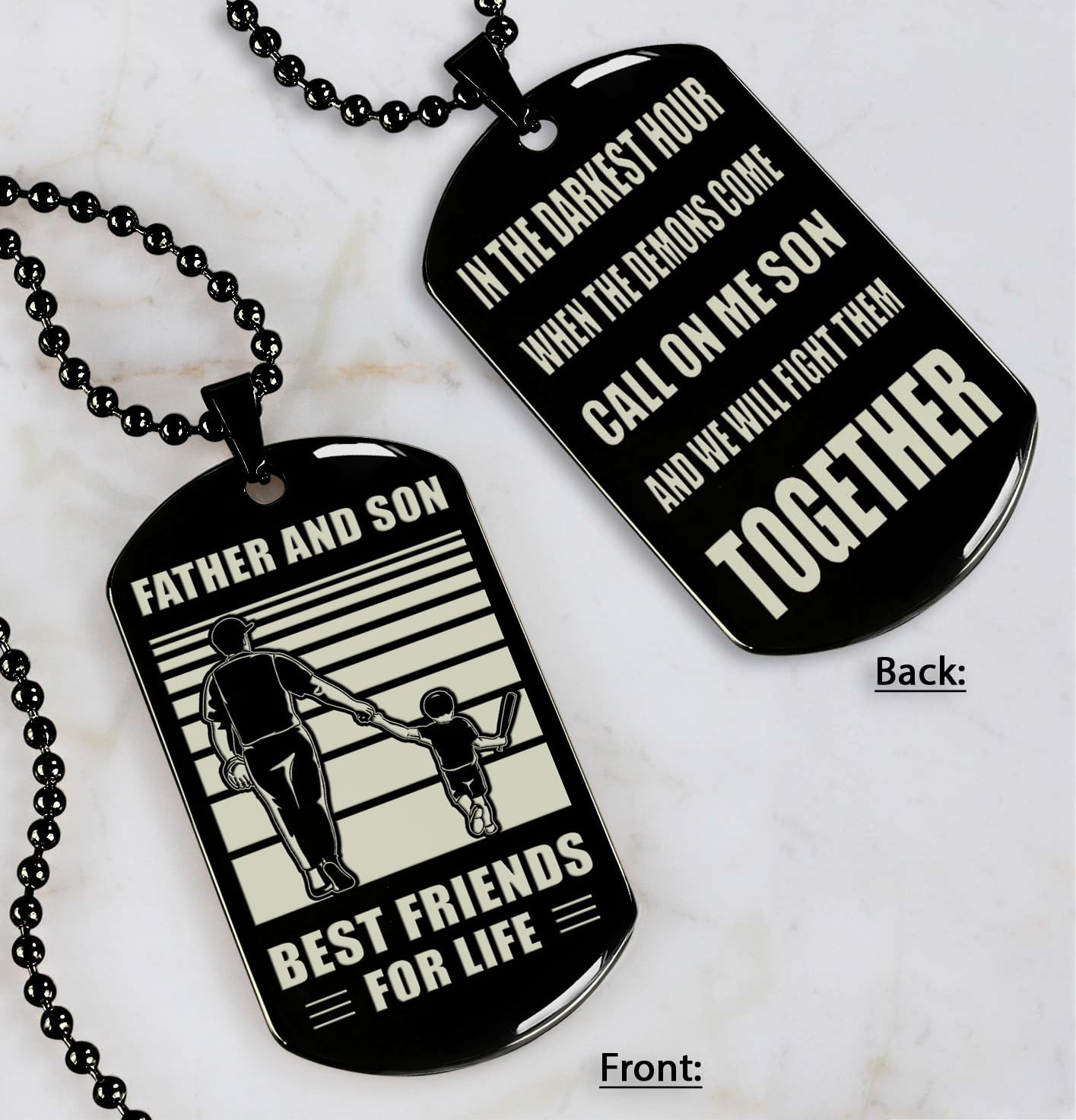 personalized double sided dog tag call on me son and we will fight them together gifts for your son from dad