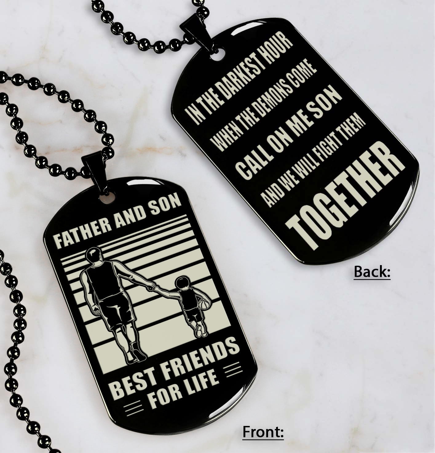 personalized double sided dog tag call on me son and we will fight them together gifts for your son from dad