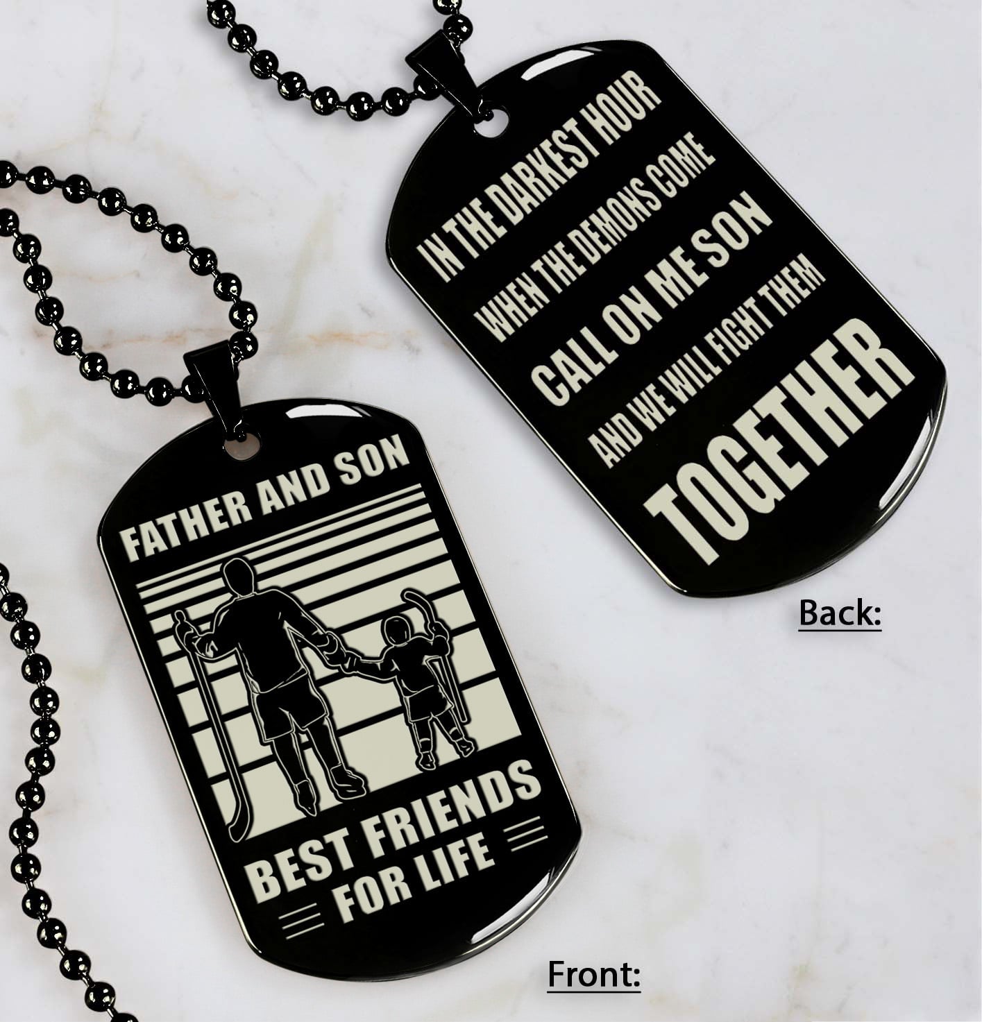 personalized double sided dog tag call on me son and we will fight them together gifts for your son from dad