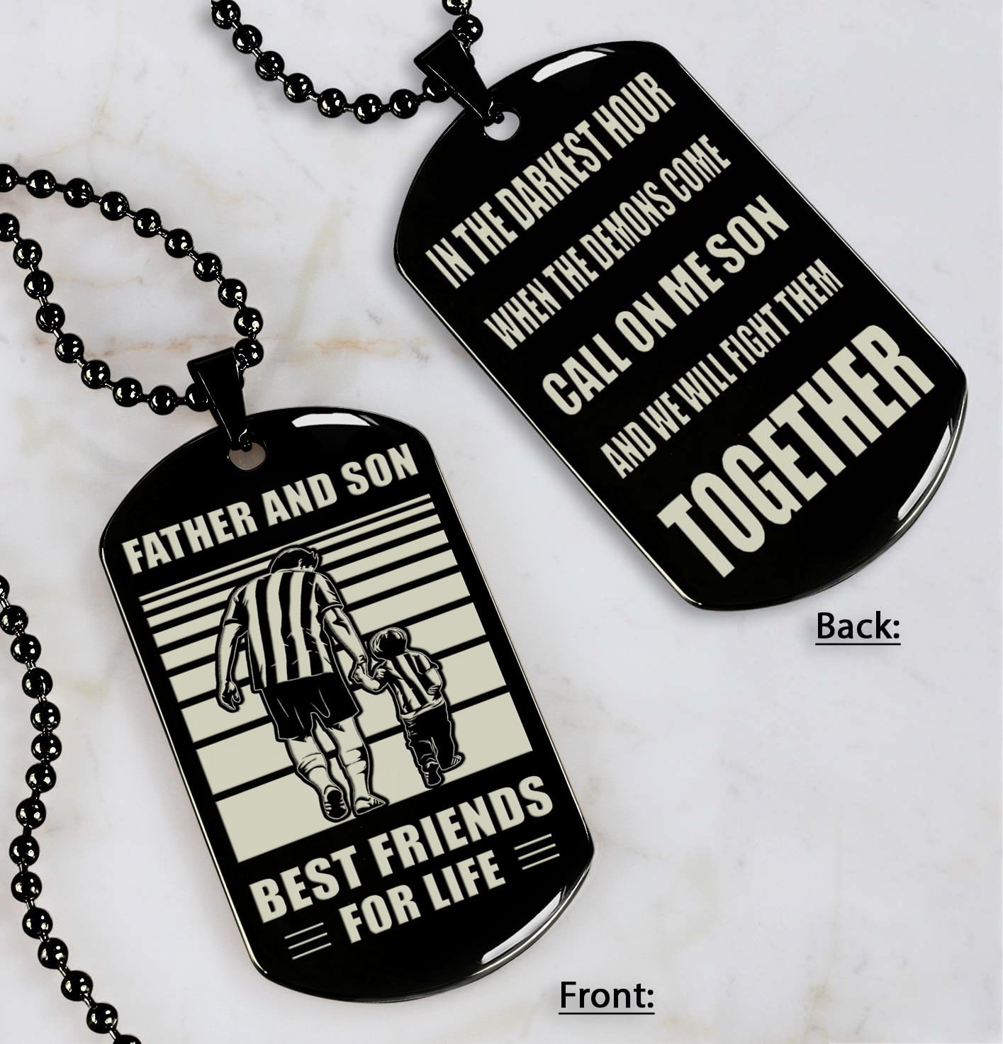 personalized double sided dog tag call on me son and we will fight them together gifts for your son from dad