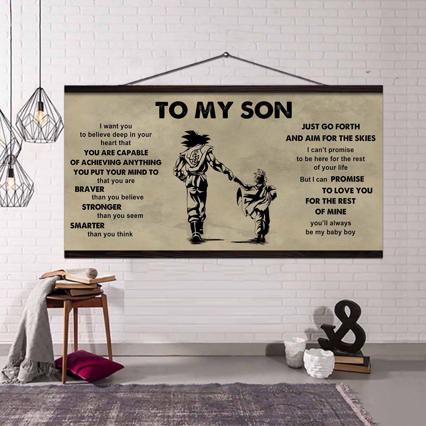 drb vgt to my son - that you are braver than you believe poster canvas gift for son from father