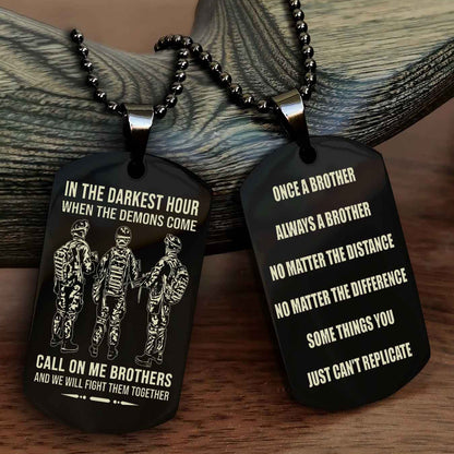 Viking Customizable engraved dog tag double sided gift from brother Once A Brother Always A Brother
