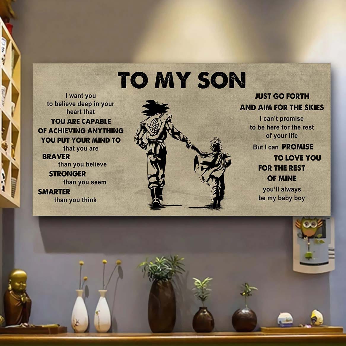 drb gk to my son - that you are braver than you believe poster canvas gift for son from father