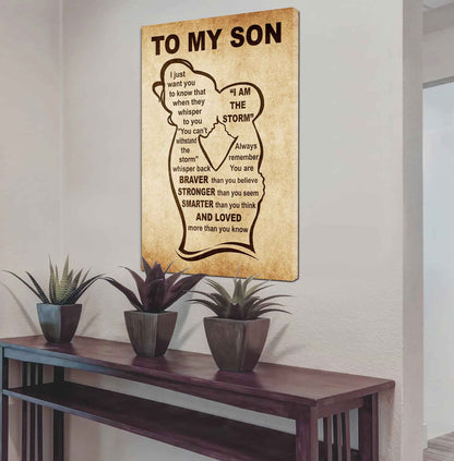 Personalized Family Poster Canvas Mom To My Son Gift From Mom Gift For Your Son With Motivational Message