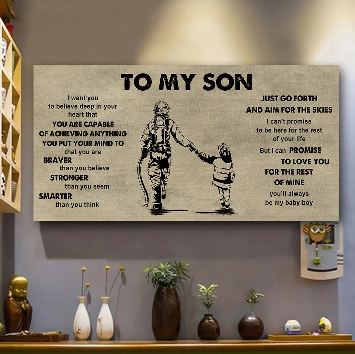 drb gk to my son - that you are braver than you believe poster canvas gift for son from father