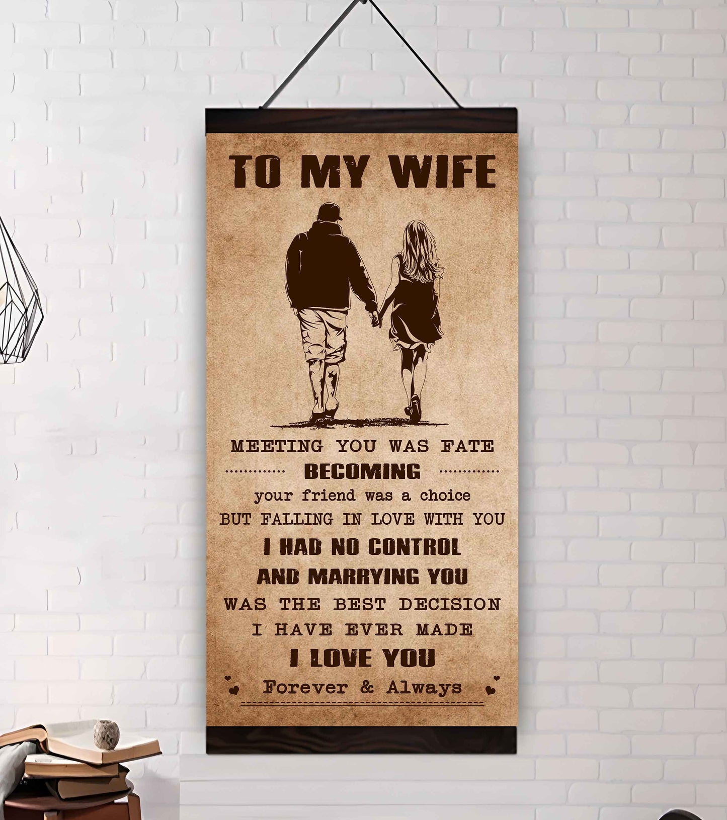 drb vgt- poster canvas to my wife meeting you was fate - i love you forever and always gift for your wife