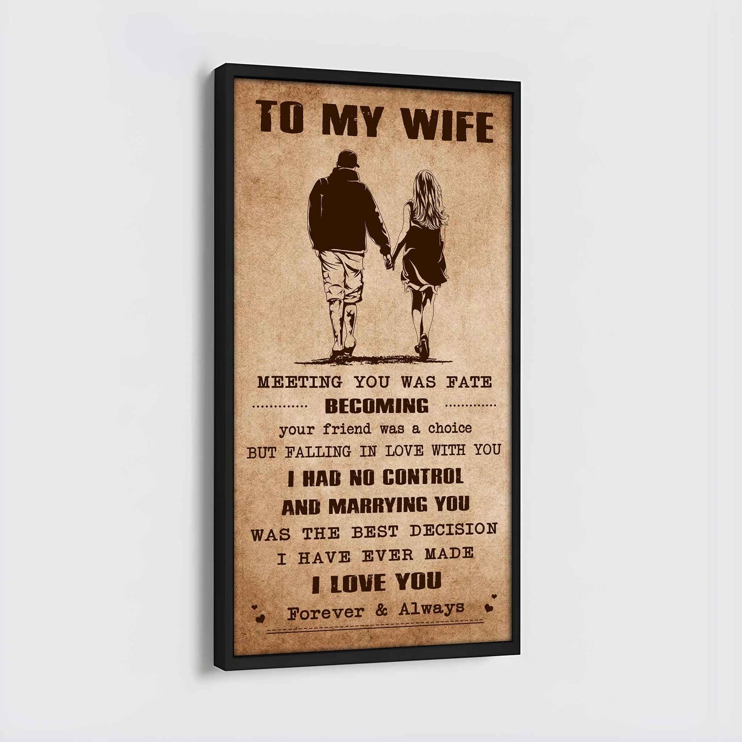 drb vgt- poster canvas to my wife meeting you was fate - i love you forever and always gift for your wife