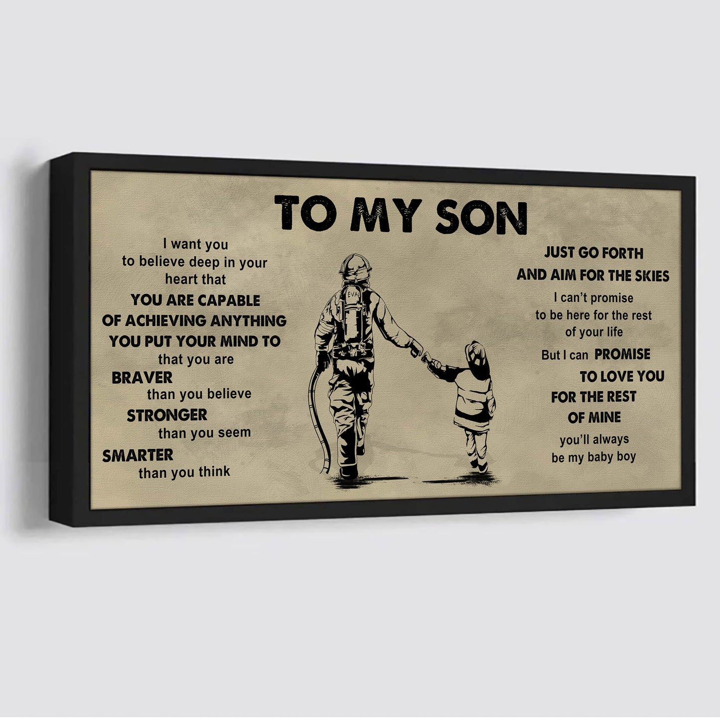 drb gk to my son - that you are braver than you believe poster canvas gift for son from father