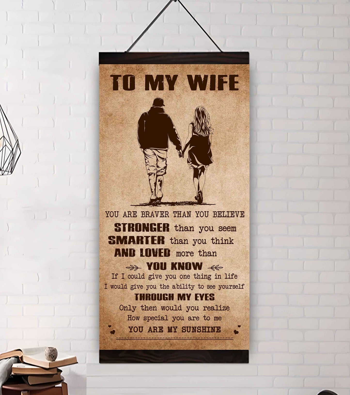 samurai poster canvas you are braver than you believe - you are my sunshine gift for your wife