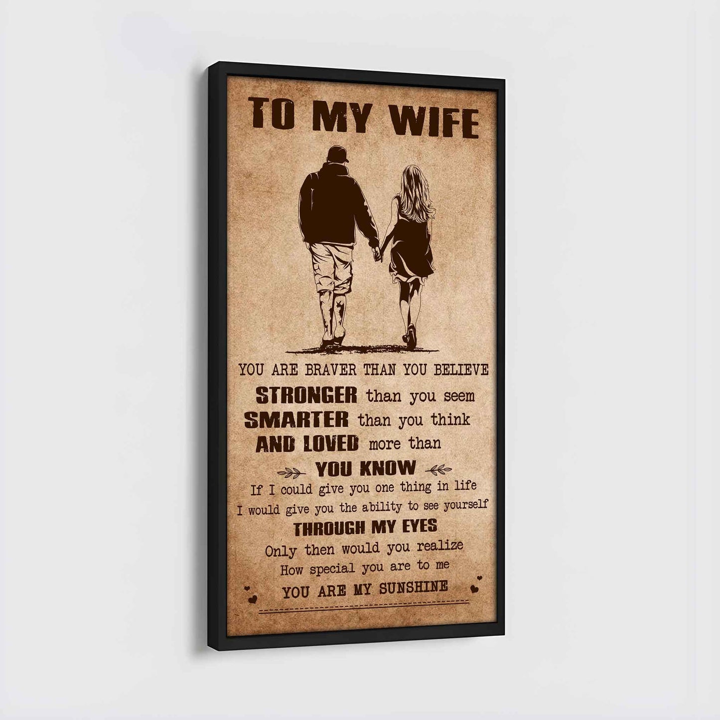 samurai poster canvas you are braver than you believe - you are my sunshine gift for your wife