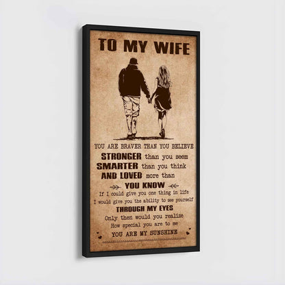 Samurai Poster Canvas You Are Braver Than You Believe - You Are My Sunshine Gift For Your Wife