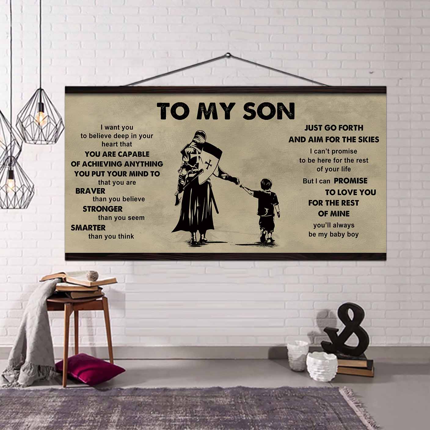 drb gk to my son - that you are braver than you believe poster canvas gift for son from father