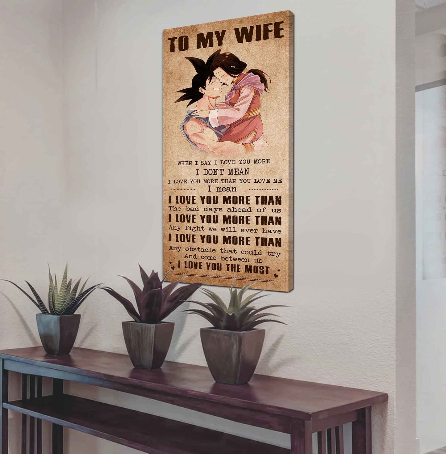 drb vgt- poster canvas to my wife when i say i love you more - i love you the most gift for your wife