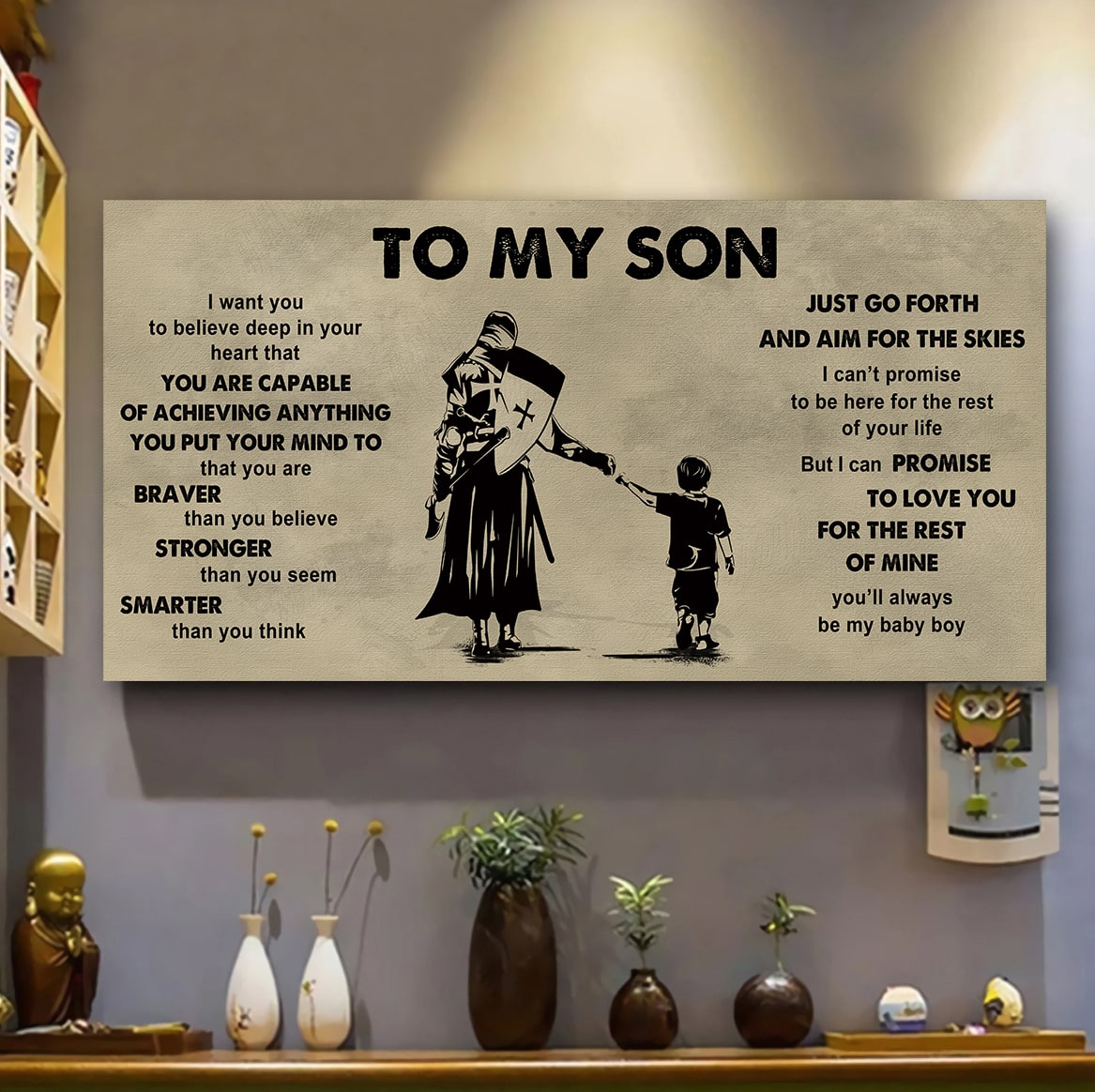 drb gk to my son - that you are braver than you believe poster canvas gift for son from father