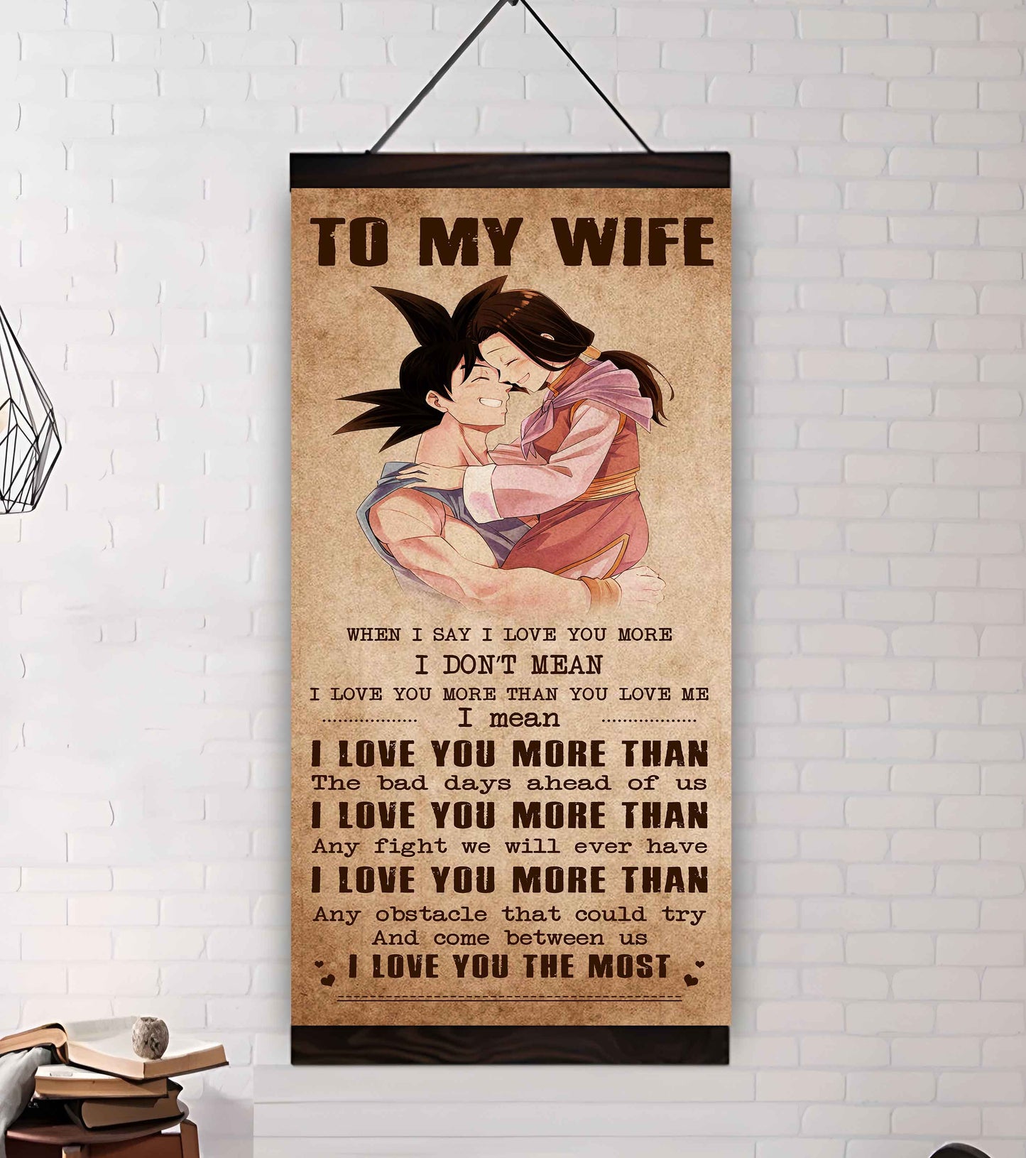 drb vgt- poster canvas to my wife when i say i love you more - i love you the most gift for your wife