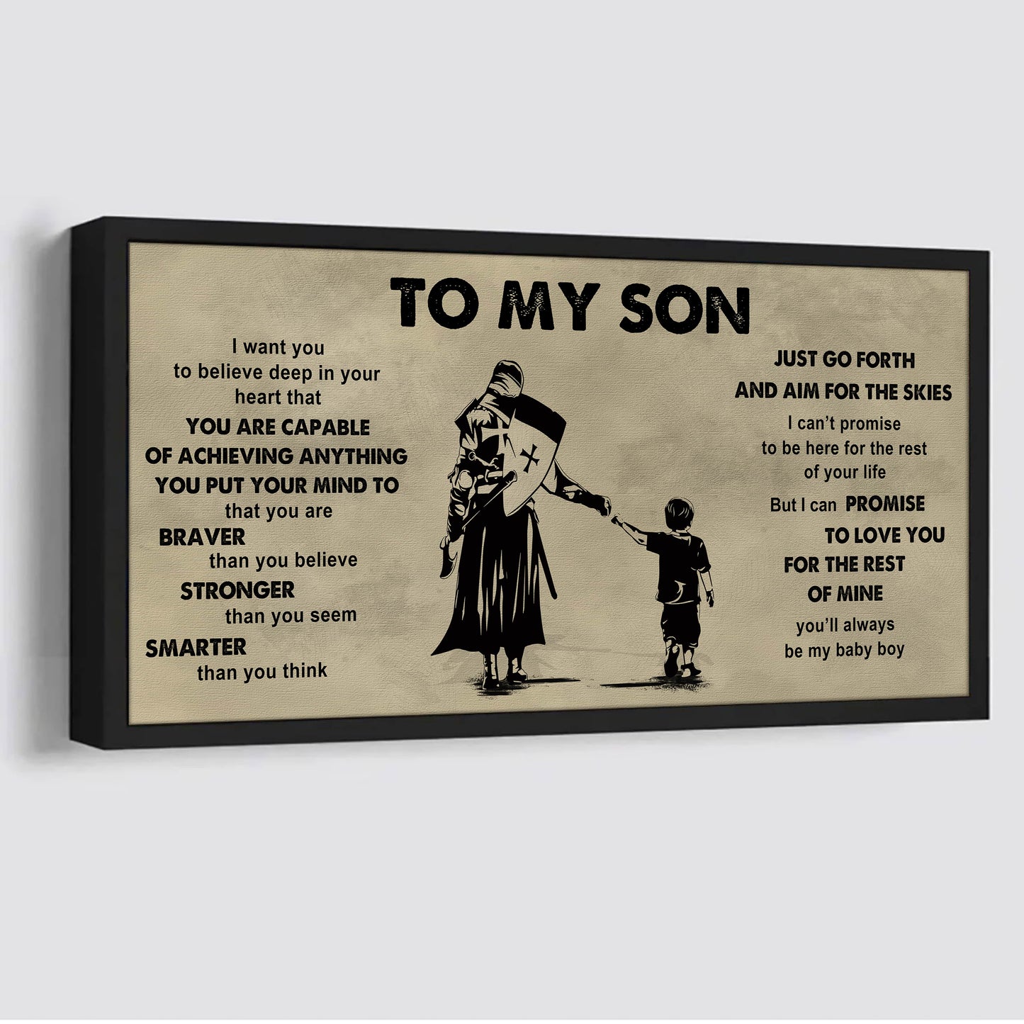 drb gk to my son - that you are braver than you believe poster canvas gift for son from father