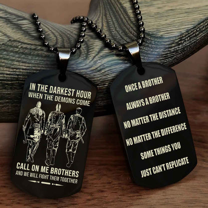Viking Customizable engraved dog tag double sided gift from brother Once A Brother Always A Brother