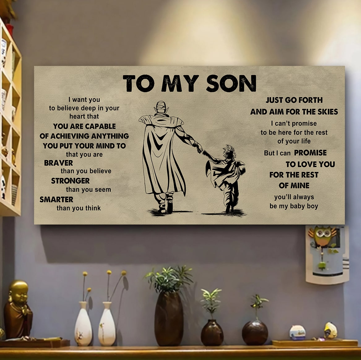 drb gk to my son - that you are braver than you believe poster canvas gift for son from father