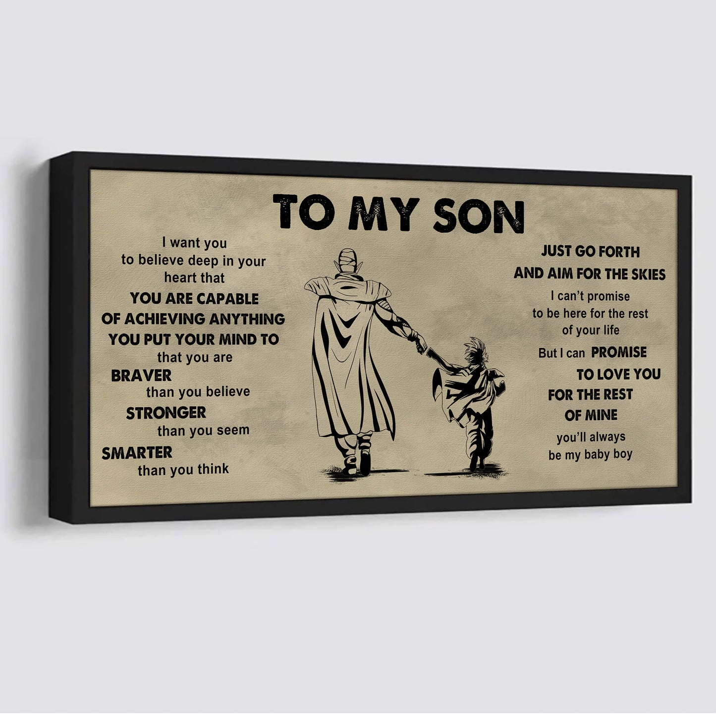 drb gk to my son - that you are braver than you believe poster canvas gift for son from father