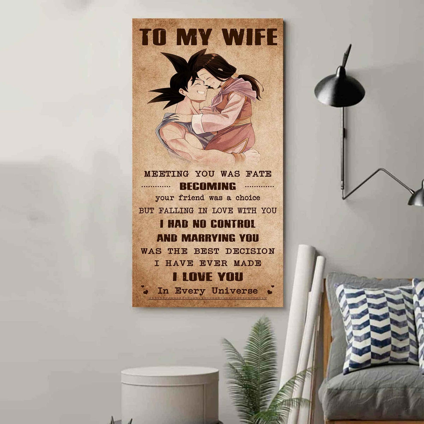 drb vgt- poster canvas to my wife meeting you was fate - i love you forever and always gift for your wife