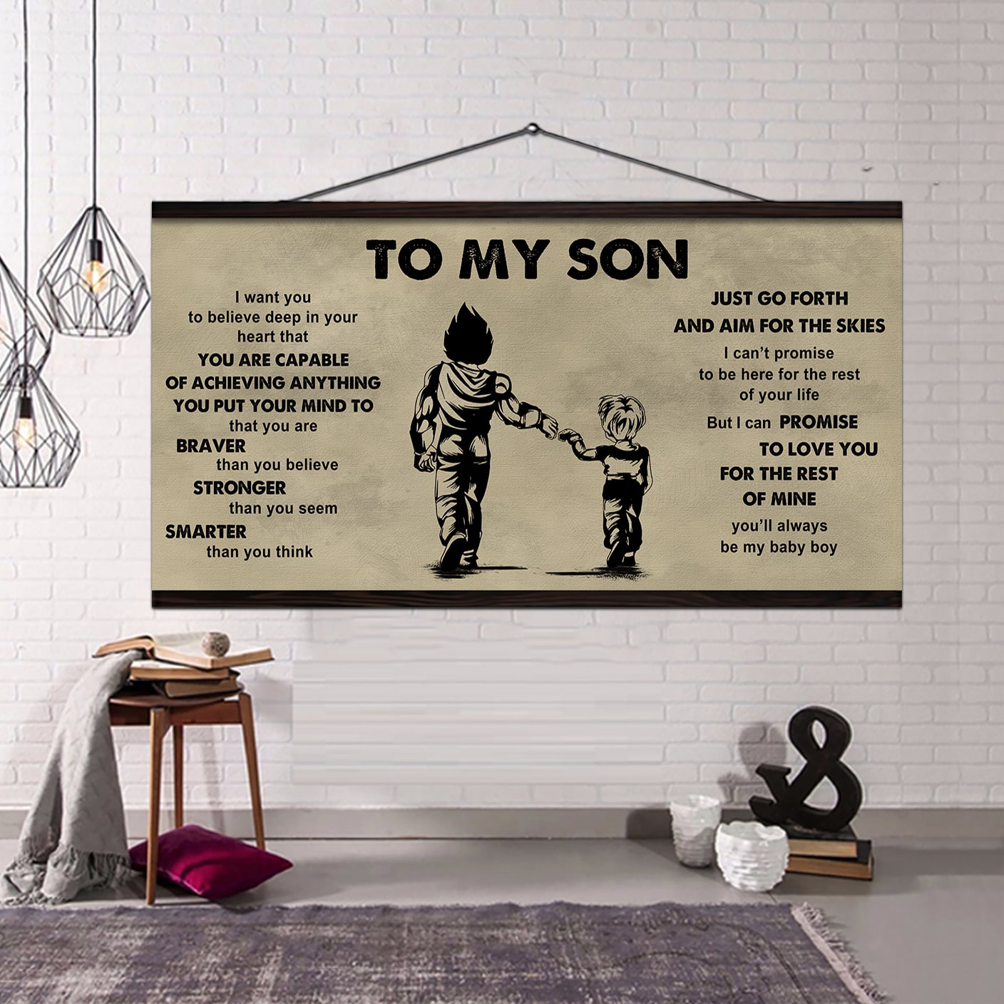 drb gk to my son - that you are braver than you believe poster canvas gift for son from father