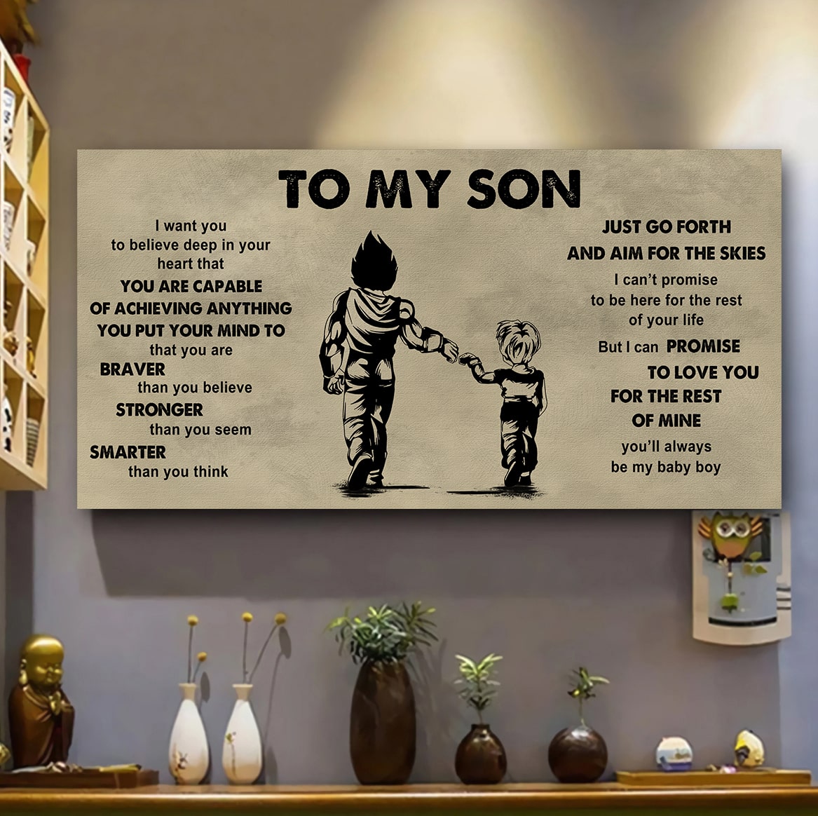 drb gk to my son - that you are braver than you believe poster canvas gift for son from father