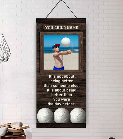 Personalized (Photo and Name) Poster Canvas It's Not About Being Better Than Someone Else It's About Being Better Than You Were The Day Before