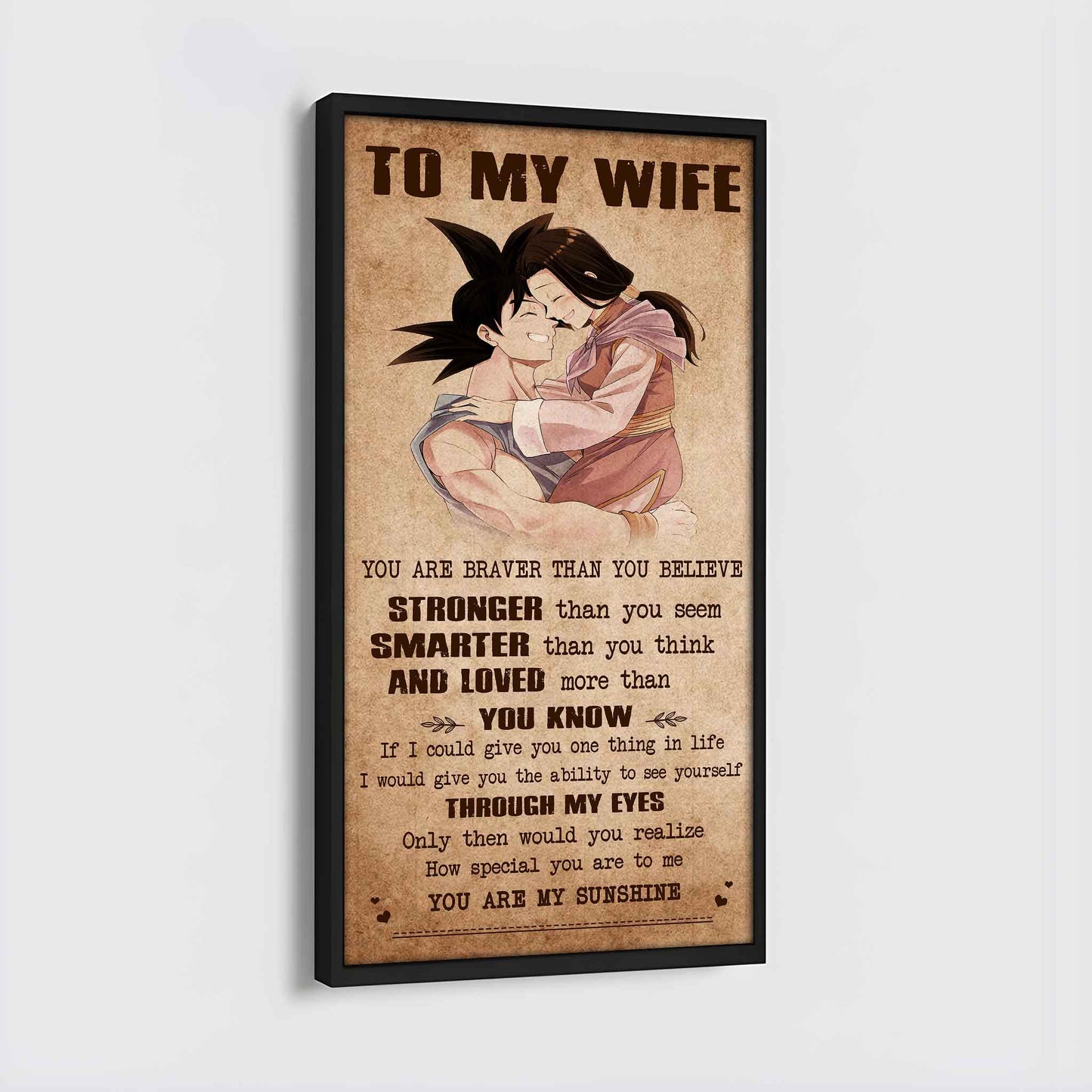 samurai poster canvas you are braver than you believe - you are my sunshine gift for your wife