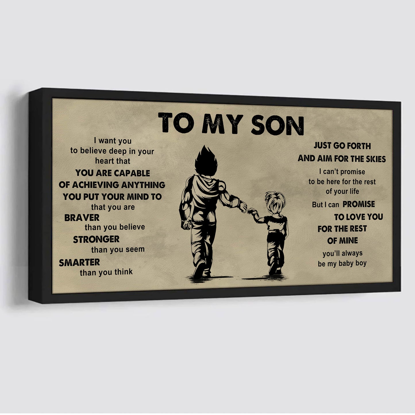 drb gk to my son - that you are braver than you believe poster canvas gift for son from father