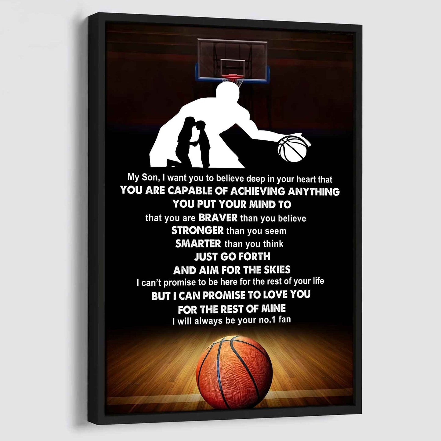 Sport Poster Canvas Mom To Son - That You Are Braver Than You Believe You Are Capable Of I Will Always Your No 1 Fan