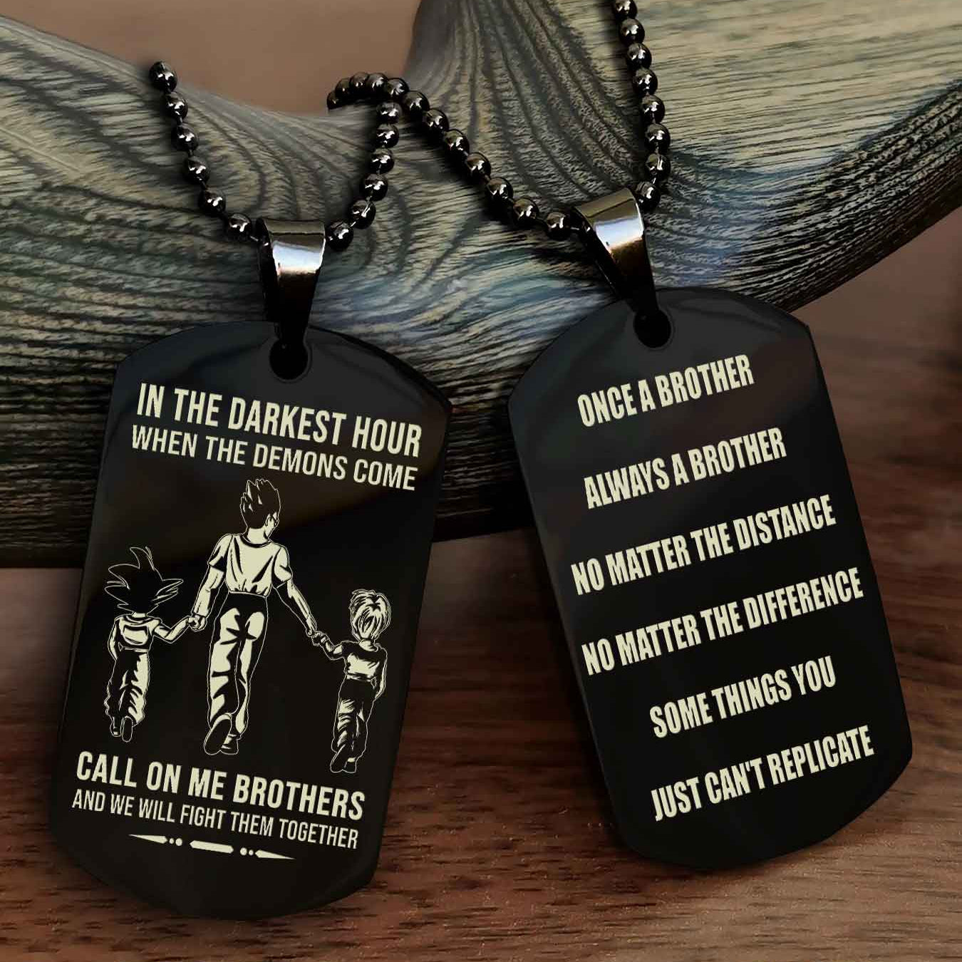 Viking Customizable engraved dog tag double sided gift from brother Once A Brother Always A Brother