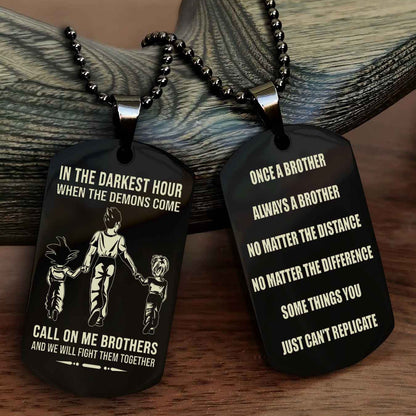 Viking Customizable engraved dog tag double sided gift from brother Once A Brother Always A Brother