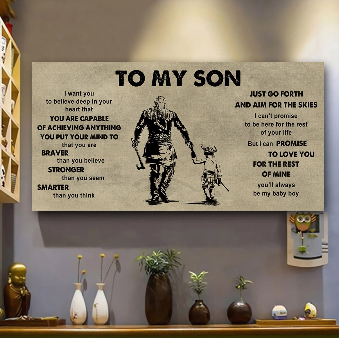 drb gk to my son - that you are braver than you believe poster canvas gift for son from father