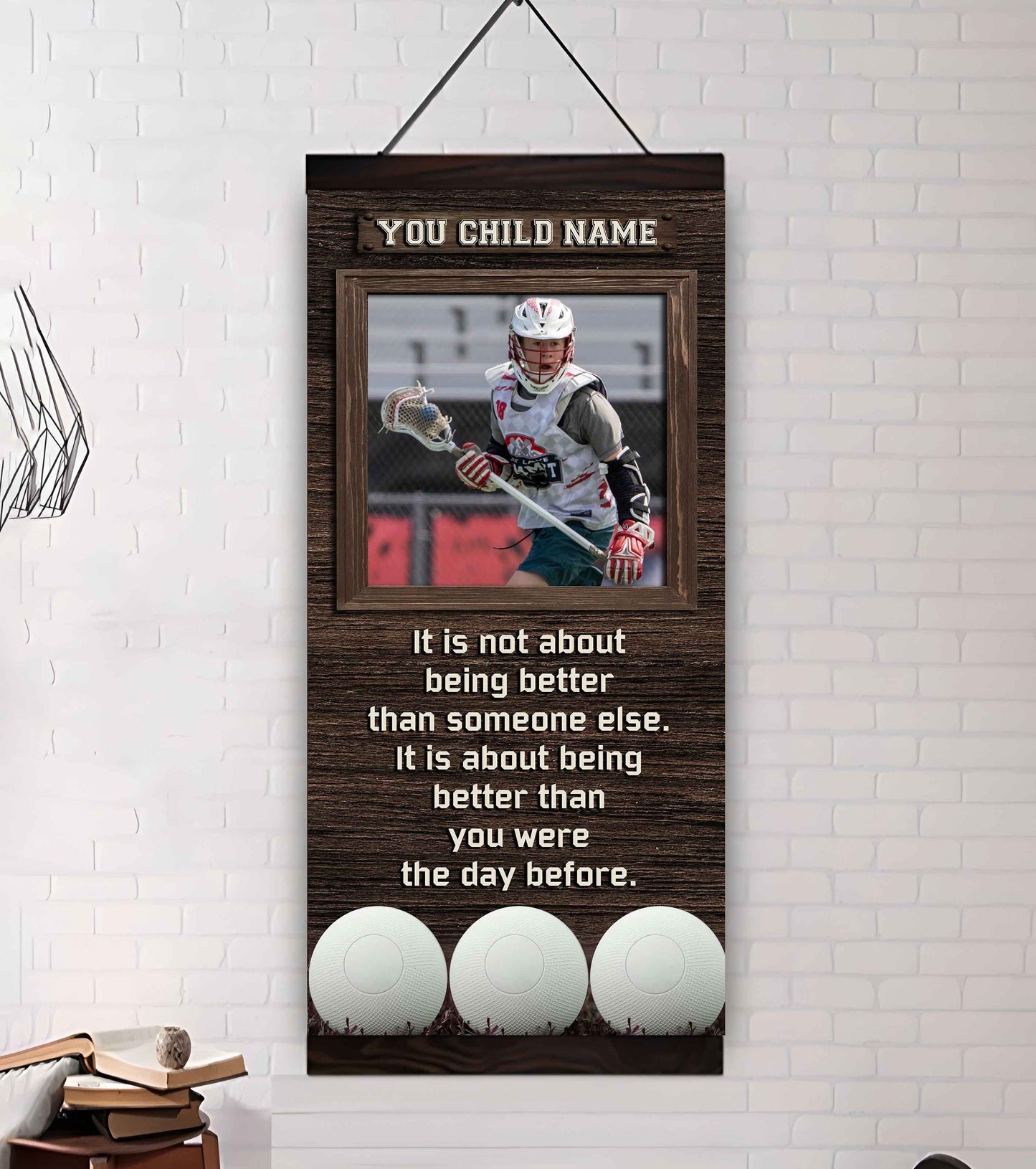 Personalized (Photo and Name) Poster Canvas It's Not About Being Better Than Someone Else It's About Being Better Than You Were The Day Before