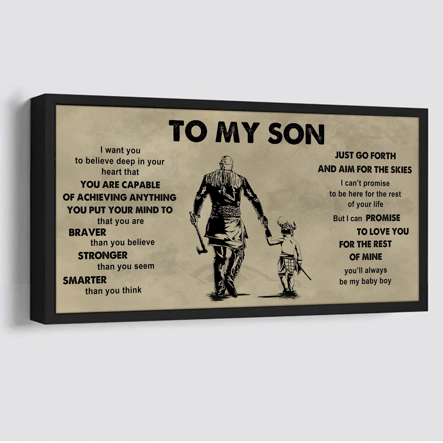 drb gk to my son - that you are braver than you believe poster canvas gift for son from father