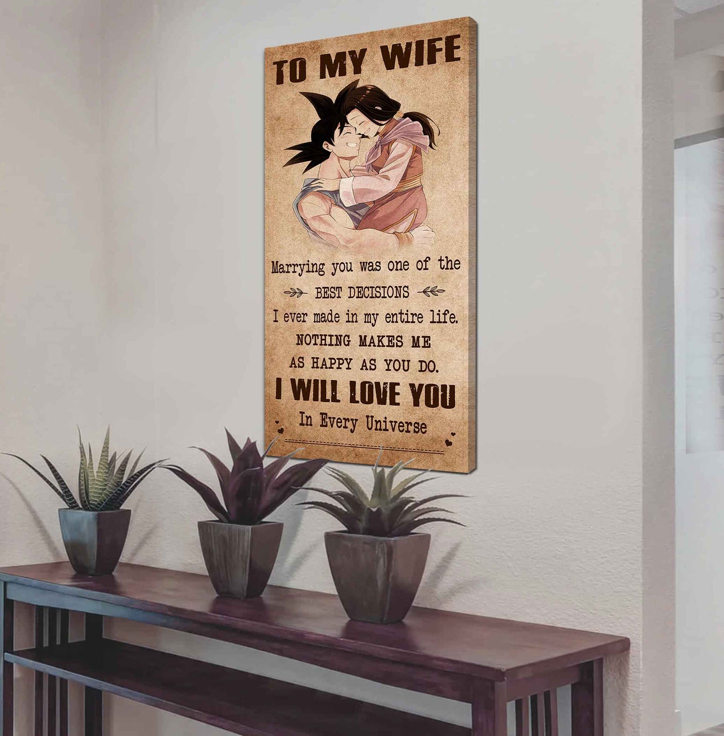 samurai poster canvas to my wife marrying you was one of the best decisions - i will love you forever and always gift for your wife