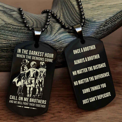 Viking Customizable engraved dog tag double sided gift from brother Once A Brother Always A Brother