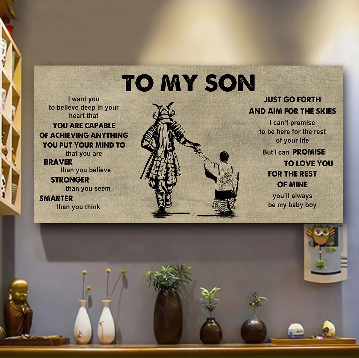 drb gk to my son - that you are braver than you believe poster canvas gift for son from father