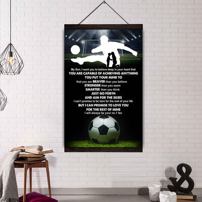 Sport Poster Canvas Mom To Son - That You Are Braver Than You Believe You Are Capable Of I Will Always Your No 1 Fan