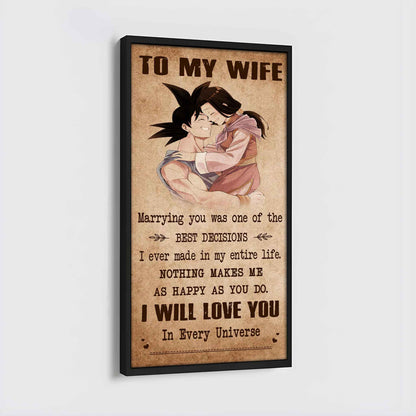 DRB VGT- Poster Canvas To My Wife Marrying You Was One Of The Best Decisions - I Will Love You Forever And Always Gift For Your Wife