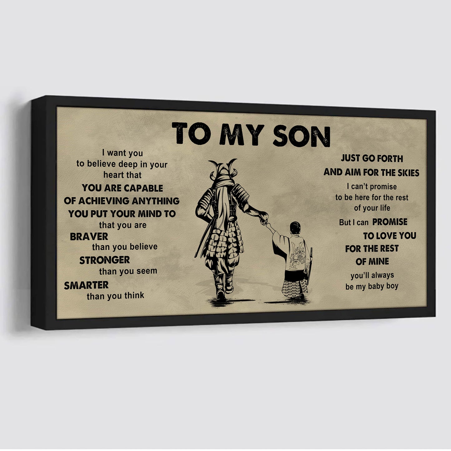 drb gk to my son - that you are braver than you believe poster canvas gift for son from father