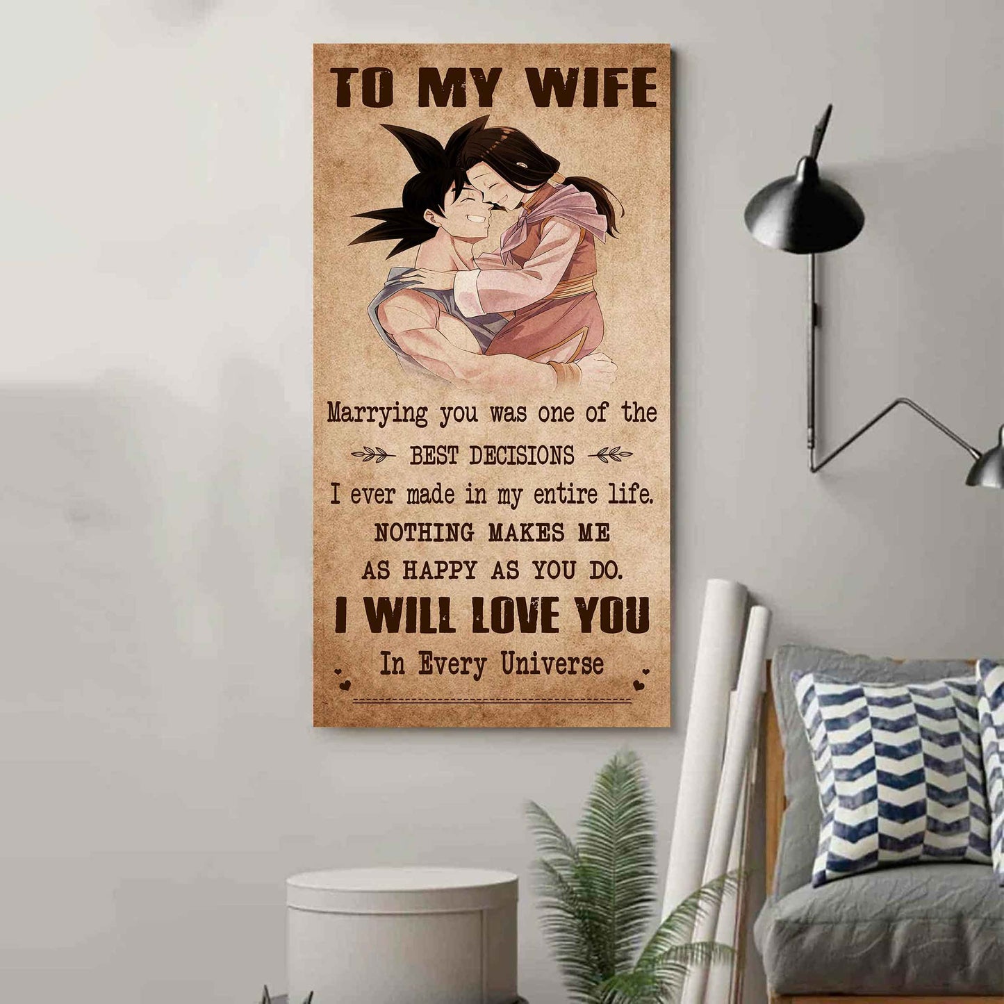 samurai poster canvas to my wife marrying you was one of the best decisions - i will love you forever and always gift for your wife