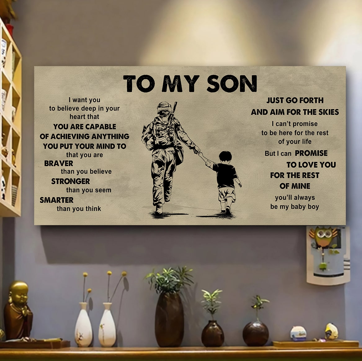 drb gk to my son - that you are braver than you believe poster canvas gift for son from father