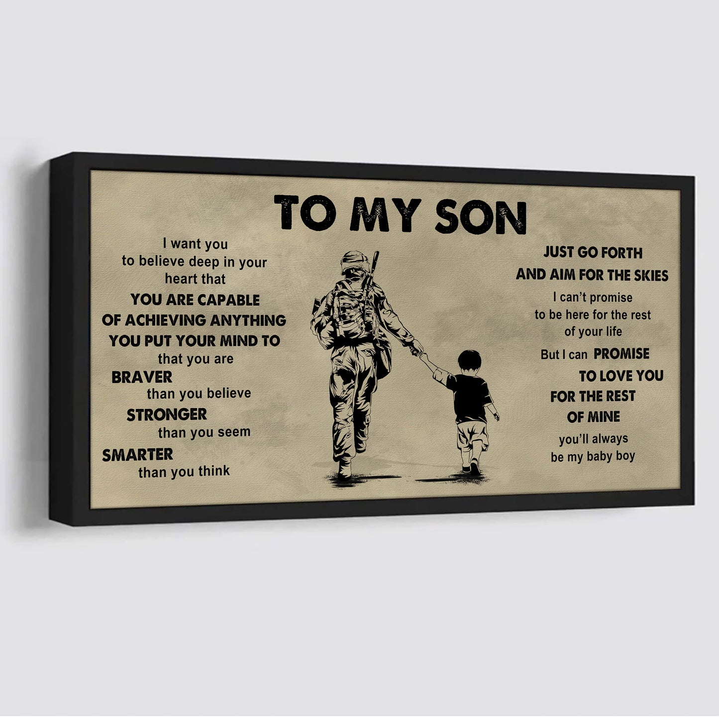 drb gk to my son - that you are braver than you believe poster canvas gift for son from father